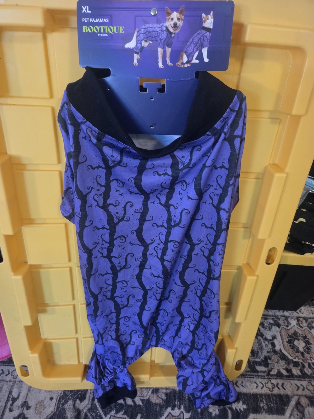 Bootique Purple & Black Pet Pajamas with Tree Vine Pattern